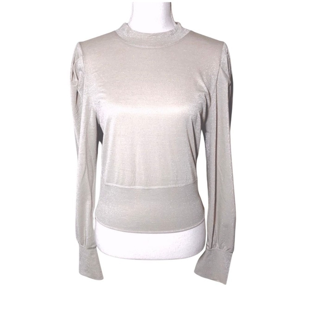 NWT B.O.G Collective Shimmer Top Long Sleeve Blouse Women Medium